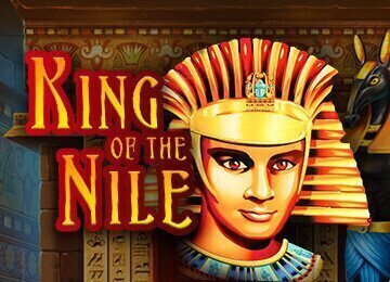 king of the nile logo with a male character to the right