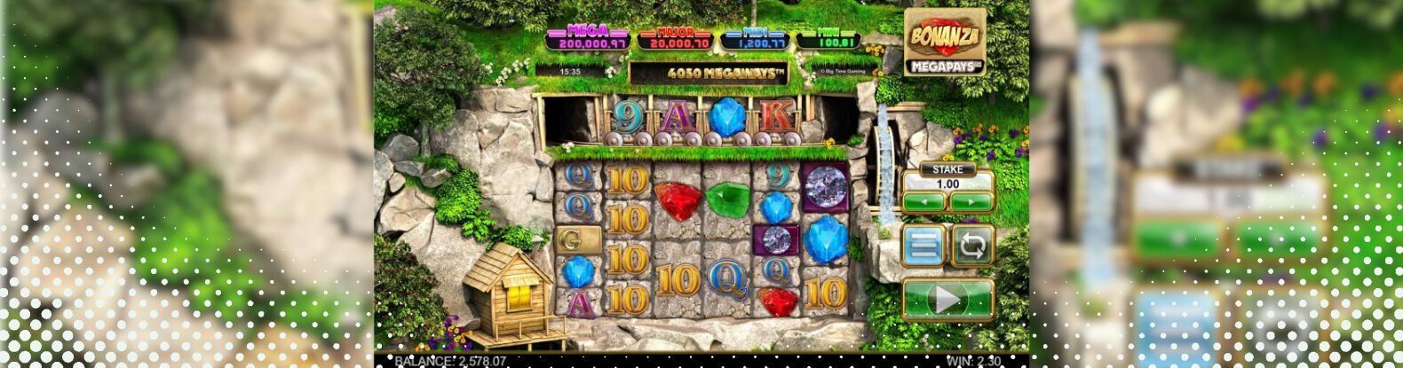 This is a screenshot of Bonanza Pokies Game by Real Time Gaming