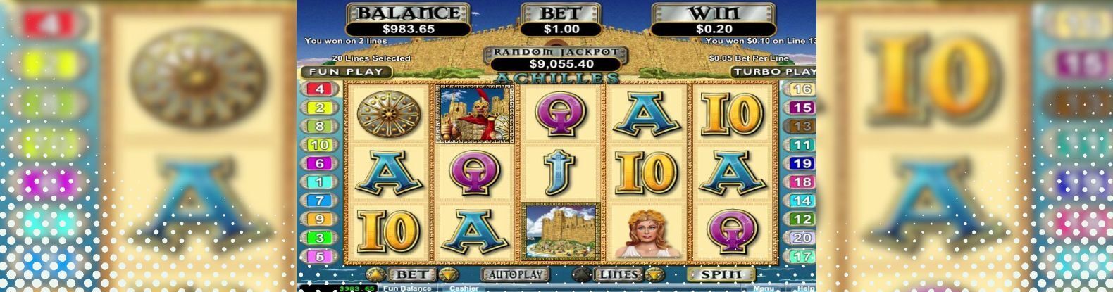 This is a pic of Achilles Pokies Game by RealTime Gaming