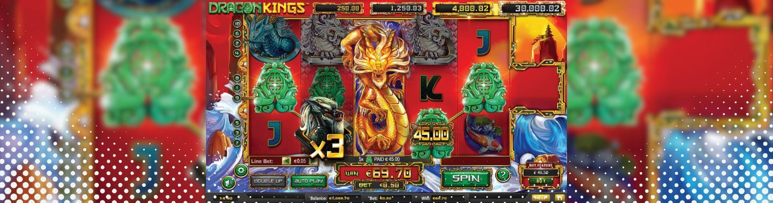 This is a pic of Dragon Kings pokies game by Betsoft