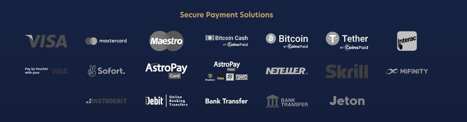 This are the Payment methods at Lucky Dreams Casino