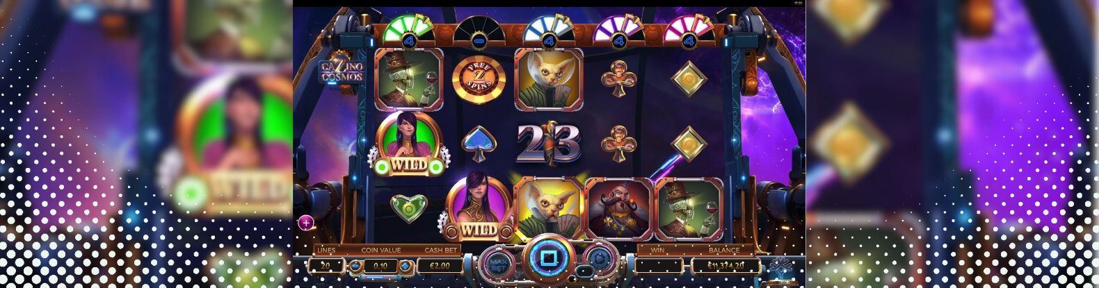 This is a screenshot of Cazino Cosmos Pokies Game by Yggdrasil