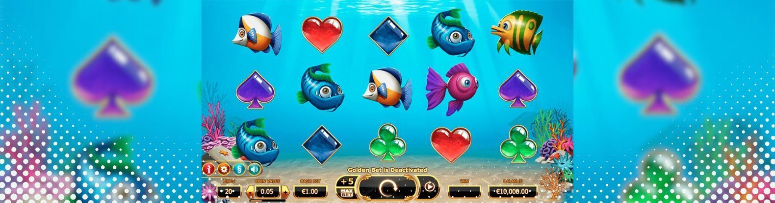 This is a screenshot of Golden Fish Tank Online Pokies Game by Yggdrasil
