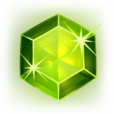 Green gem symbol in Starburst