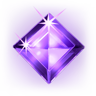 Purple Gem symbol in starburst
