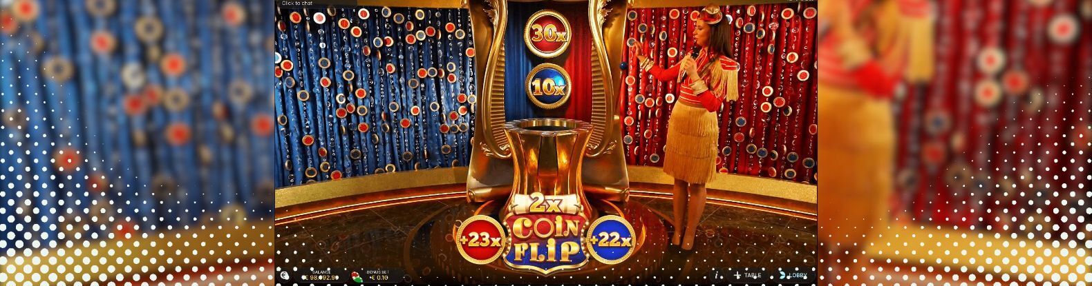 This is a screenshot of Crazy Coin Flip Casino Game by Evolution
