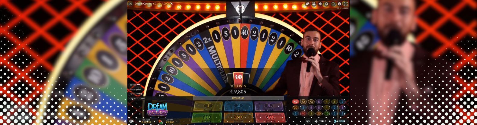 This is a screenshot of The Dream Catcher Casino Game by Evolution
