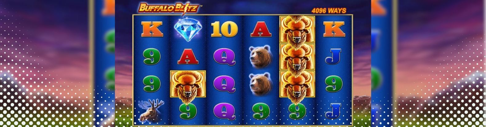 This is a screenshot of Buffalo Blitz Online pokies game by Playtech